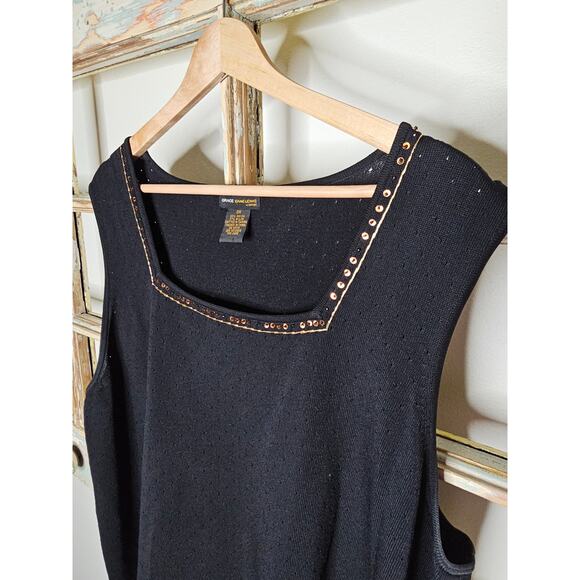 Black Sleeveless Sweater by Grace Dane Lewis Size 3X - Picture 3 of 9